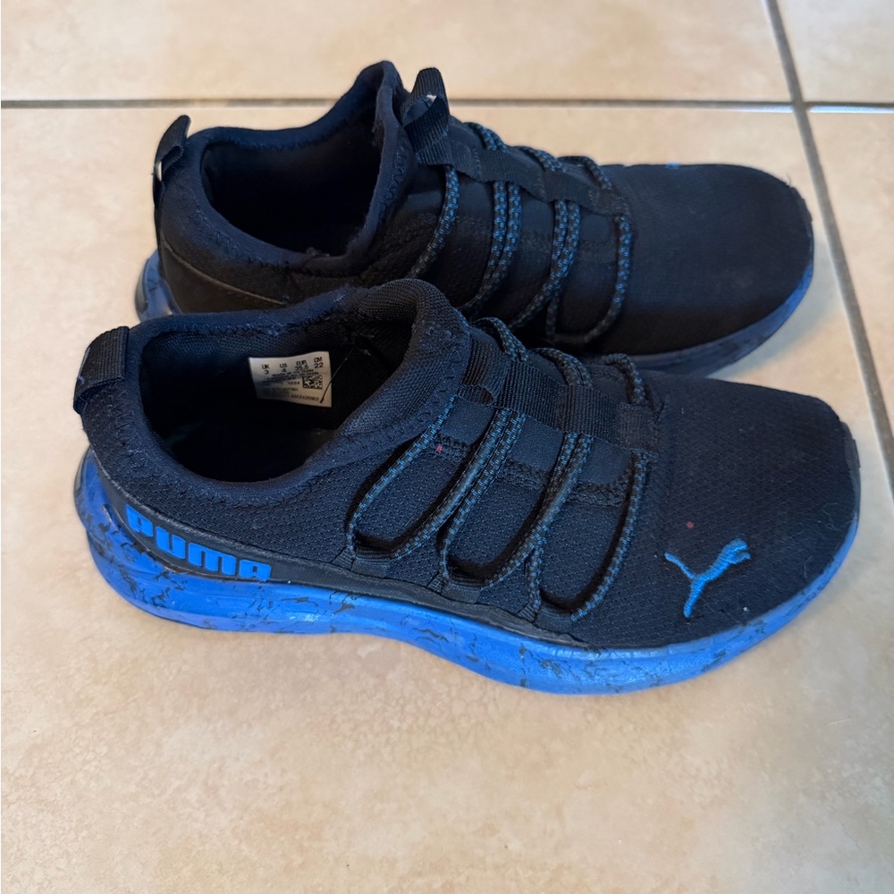 Puma Black Sneakers with Blue Highlights
